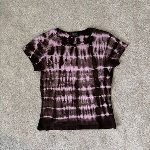 Tryst Pink and Brown Tie-Dye Short Sleeve Top